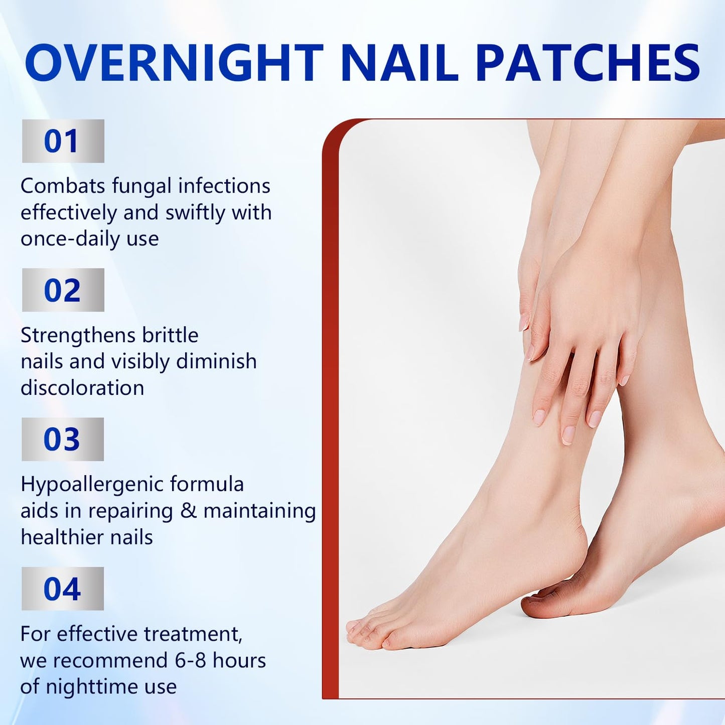 Toenail Repair Extra Strength,Nail Patches 21 PCS, Overnight Nail Fast Acting Repair Effortless Hydrogel Nail Care for Men and Women