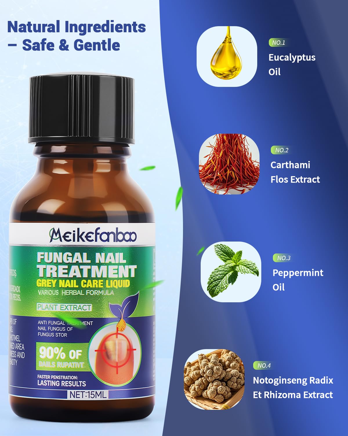 Nail Care Solution with Tea Tree Oil for Nails – Fast-Absorbing, Hydrating Nail Serum for Fingernails & Toenails – Botanical Herbal Formula Supports Healthy-Looking Nails – 0.50 Fl Oz (2 Pack)