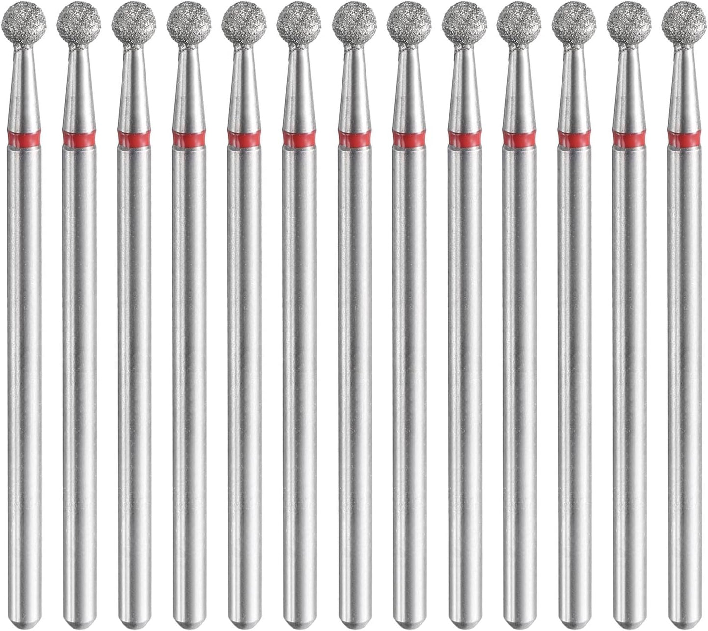 HARFINGTON 13pcs 200-230 Grits Diamond Grinding Bit 3mm Ball Head 2.35mm Shank 3mm Length Stone Sanding Drill Bits Rotary Tool for Ceramic Glass Nails Grinding Polishing