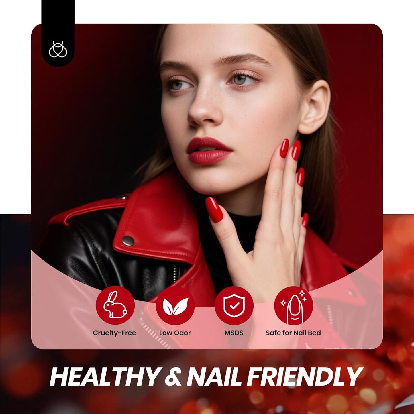 Beetles Red Jelly Gel Nail Polish Set - Luminous Ruby Jelly Gel Polish, 6 Colors Burgundy Red Gel Nail Kit Neutral Sheer Translucent Effect Soak off UV DIY Salon Manicure Gift for Women