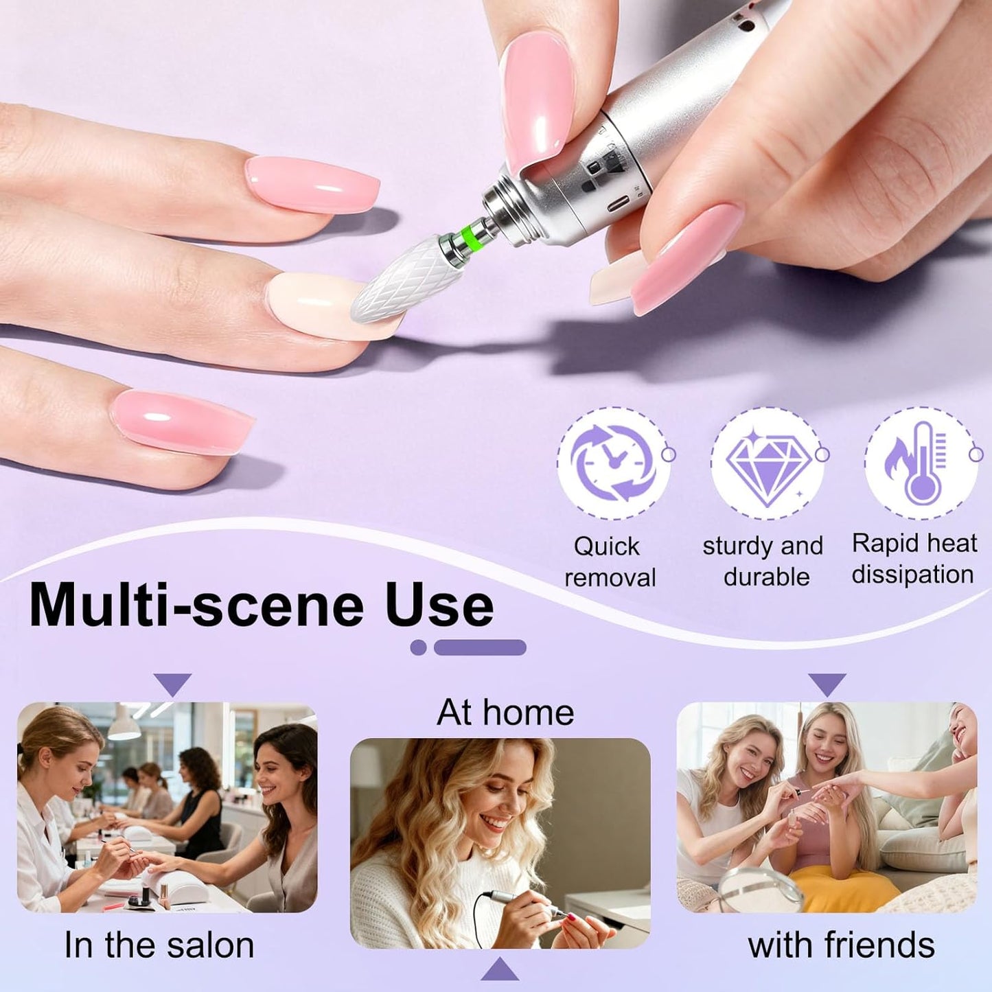 Fantexy 3/32" Ceramic Nail Drill Bit - Remove Acrylic Hard Gels Quickly and Safely,White Ceramic Cone File Bit for Nail Art,Manicure,Pedicure,Gel,Cuticle Clean(Coarse - C)