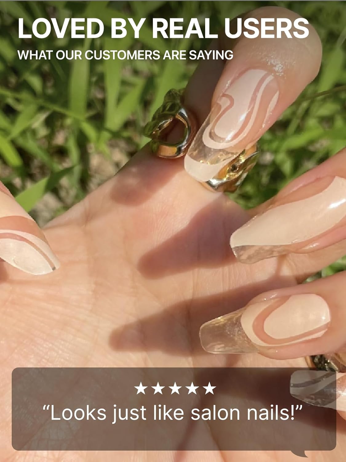 UUUUUU Semi Cured Gel Nail Strips | Salon-Quality | UV Free Gel Nail Wraps for Women | Easy Peel&Stick | Long-Lasting up to 14 Days | 28 Strips Set+File & Wipes | Gift-Ready(UGN109 Glossy & Nudy)