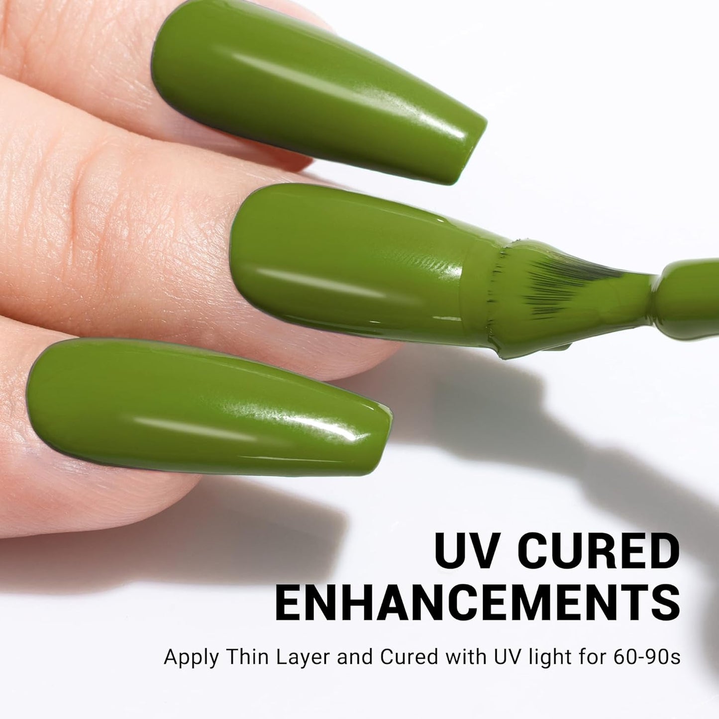 MelodySusie Green Gel Nail Polish,15ml Olive Green Nail Polish Spring Summer Color 603, Soak Off UV LED Nail Lamp Gel Polish Nail Art Starter Manicure Salon DIY At Home 0.5 Fl Oz