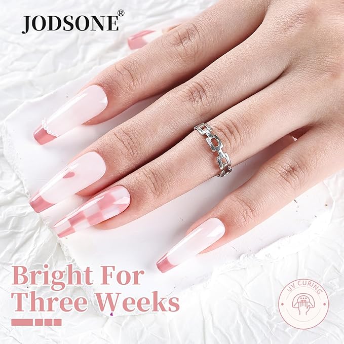JODSONE 10ml Art Gel Liner Dusty Roses Gel Nail polish with Thin Brush Need U V Lamp Cured at Home Salon Design