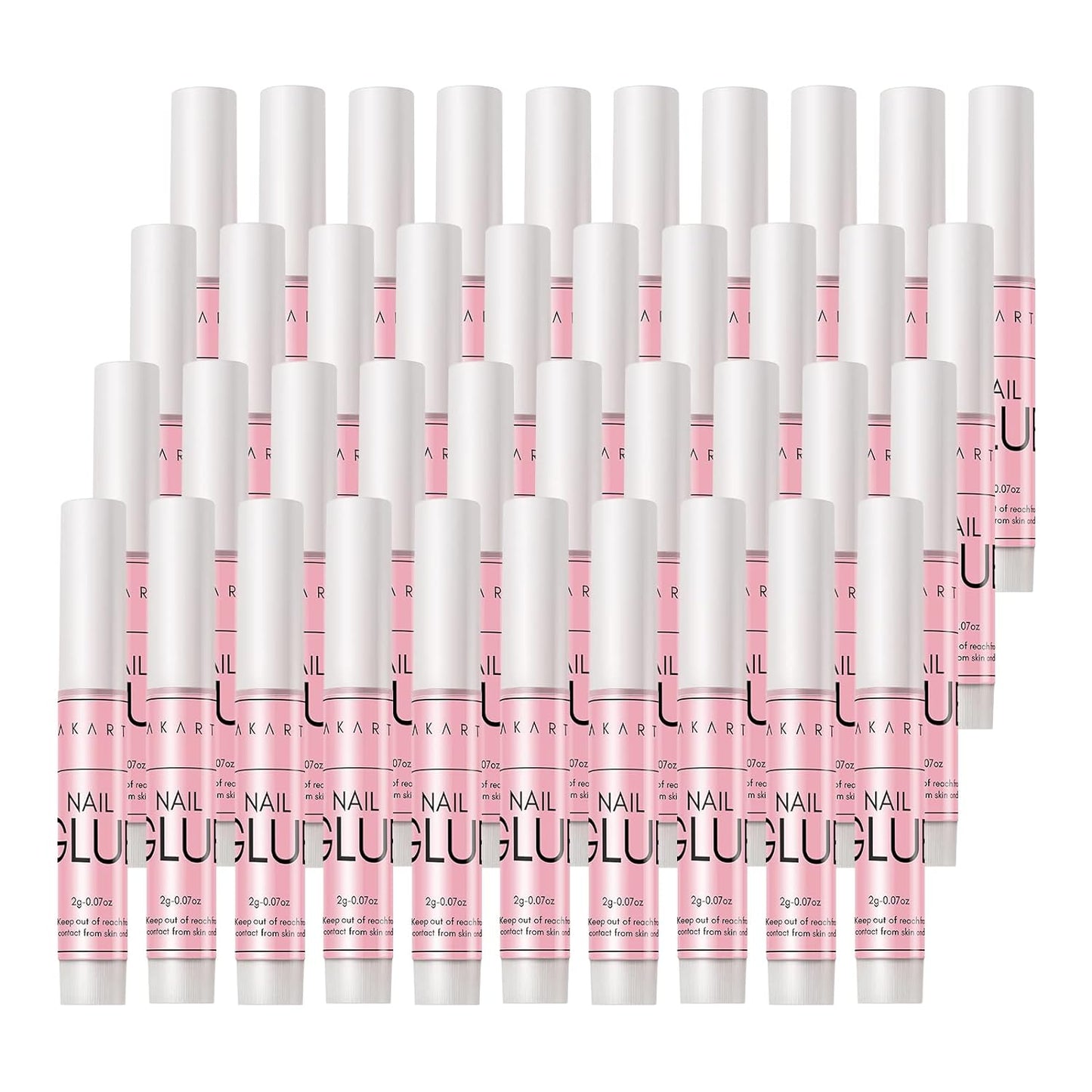 Makartt Super Strong Nail Glue for Acrylic Nails Press On Nails Professional Nail Adhesive Bond Nail Tips Glue for Stick On Nails Long Lasting Nail Glue for Fake Nails Broken Nails Repair 0.07oz 40Pcs