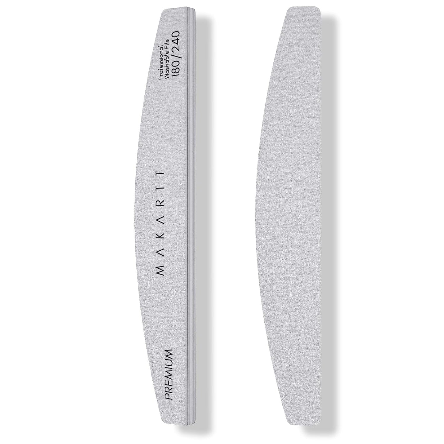 Makartt Nail File - 180/240 Grit Emery Boards for Nails, 2Pcs Dual-Sided Fingernail Files for Natural Nails Prep & Buffing, Reusable Manicure Kit for Salon & DIY Use