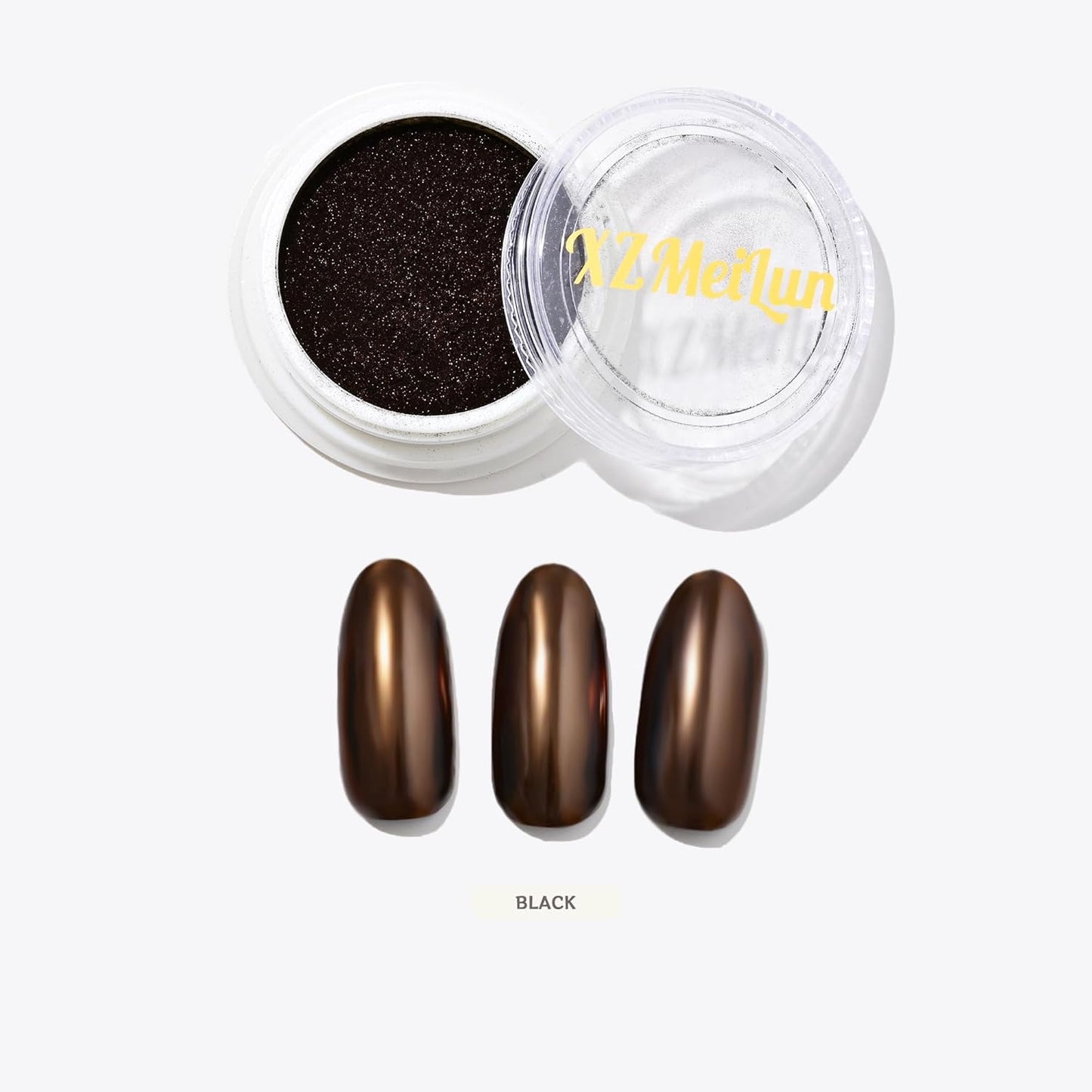 Copper Black Magic Mirror Chrome Nail Powder, Big-Capacity 1.5g Metallic Dust Holographic Effect Powder Pigment Glitter Manicure Kit, Nail Art, Can Mixed with Builder Gel Nail Polish for Use