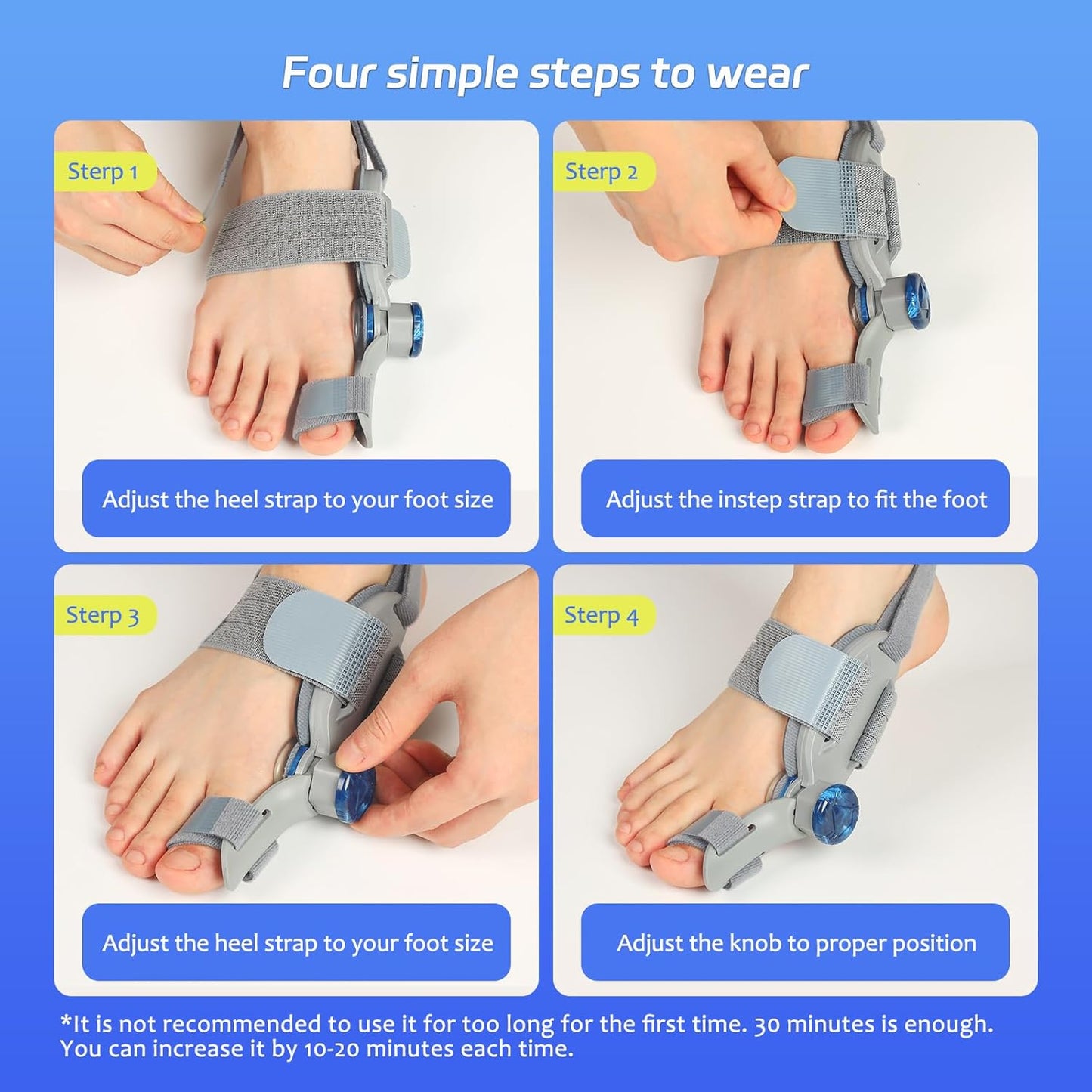Adjustable Bunion Corrector for Women & Men Big Toe – The toe straightener Brace designed to relieve bunion discomfort – Built-in Night Bunion Correctors for Resting Comfort and Hallux Valgus Support