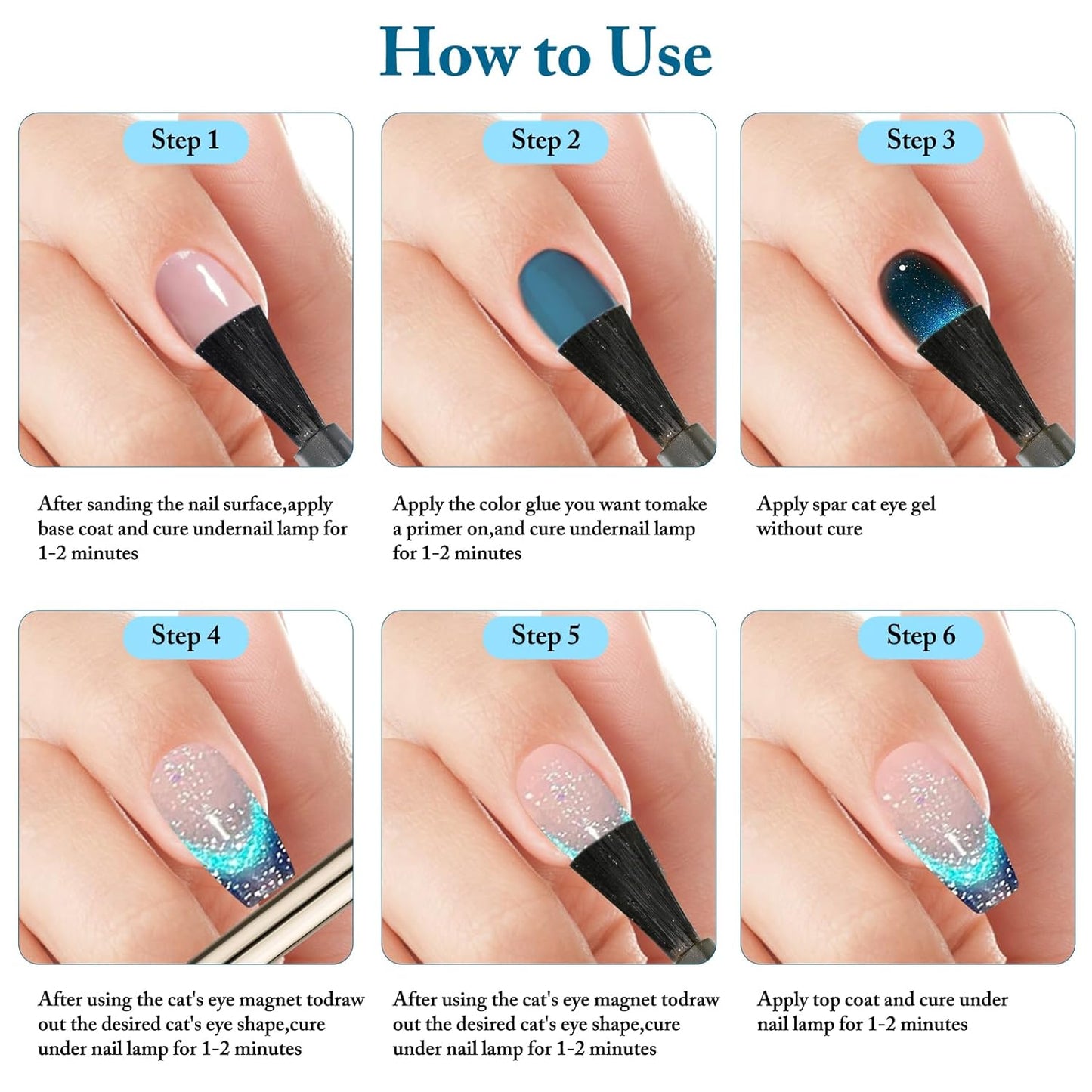 Cat Eye Gel Nail Polish 8ml, Long-Lasting Magnetic Cat Eye Gel 12
