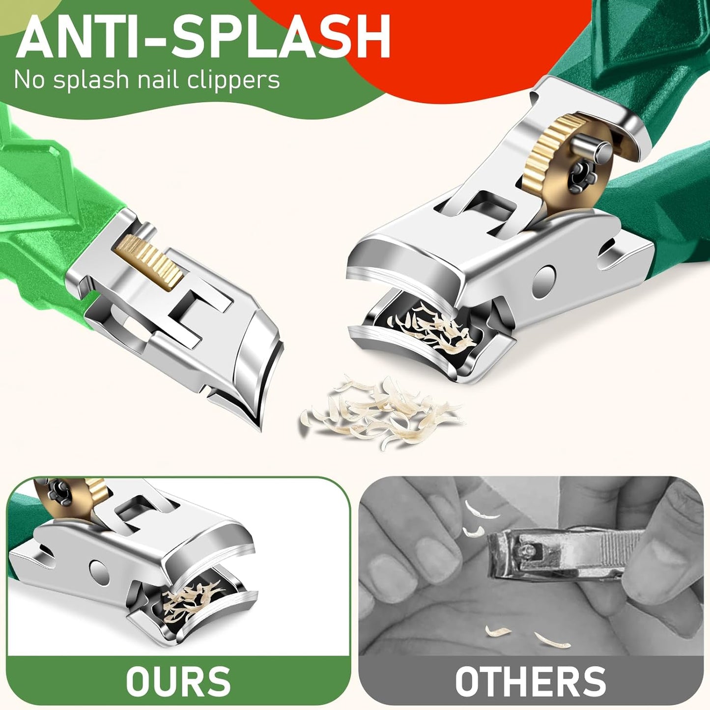2025 Christmas Gifts, Toenail Clippers for Thick Toenails for Seniors, Wide Jaw Opening Nail Clippers, Heavy Duty Ingrown Toenail Clippers Nail Cutters, Ultra Sharp Slanted Nail Clippers, Dual Green