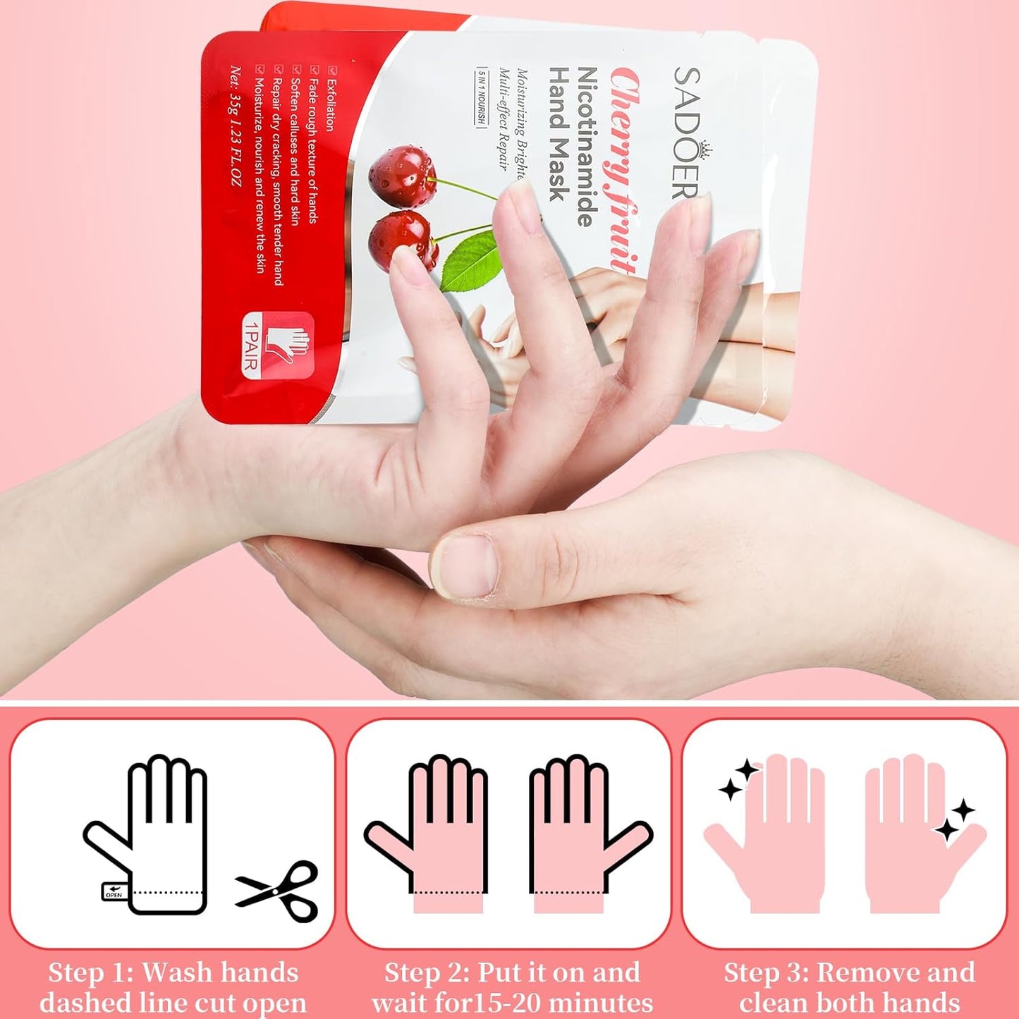 48 Pcs Fruits Beauty Hand Mask Bulk Hydrating Hand Moisturizing Gloves Mask for Spa Kit Skincare Gift Beauty Kits for Women