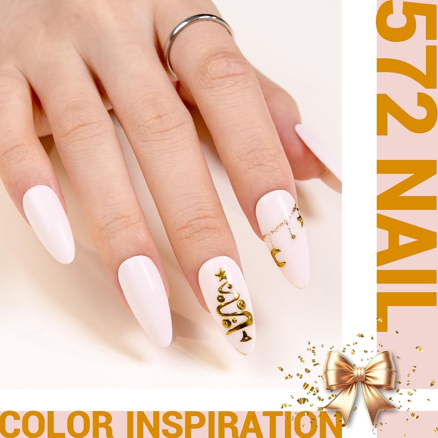 MelodySusie Thick White Gel Nail Polish,0.5fl oz Milky Pink Nails Soak Off UV LED Milky White Gel Polish Gift for Women Nail Art Manicure Salon DIY Nail Design Decoration at Home-572
