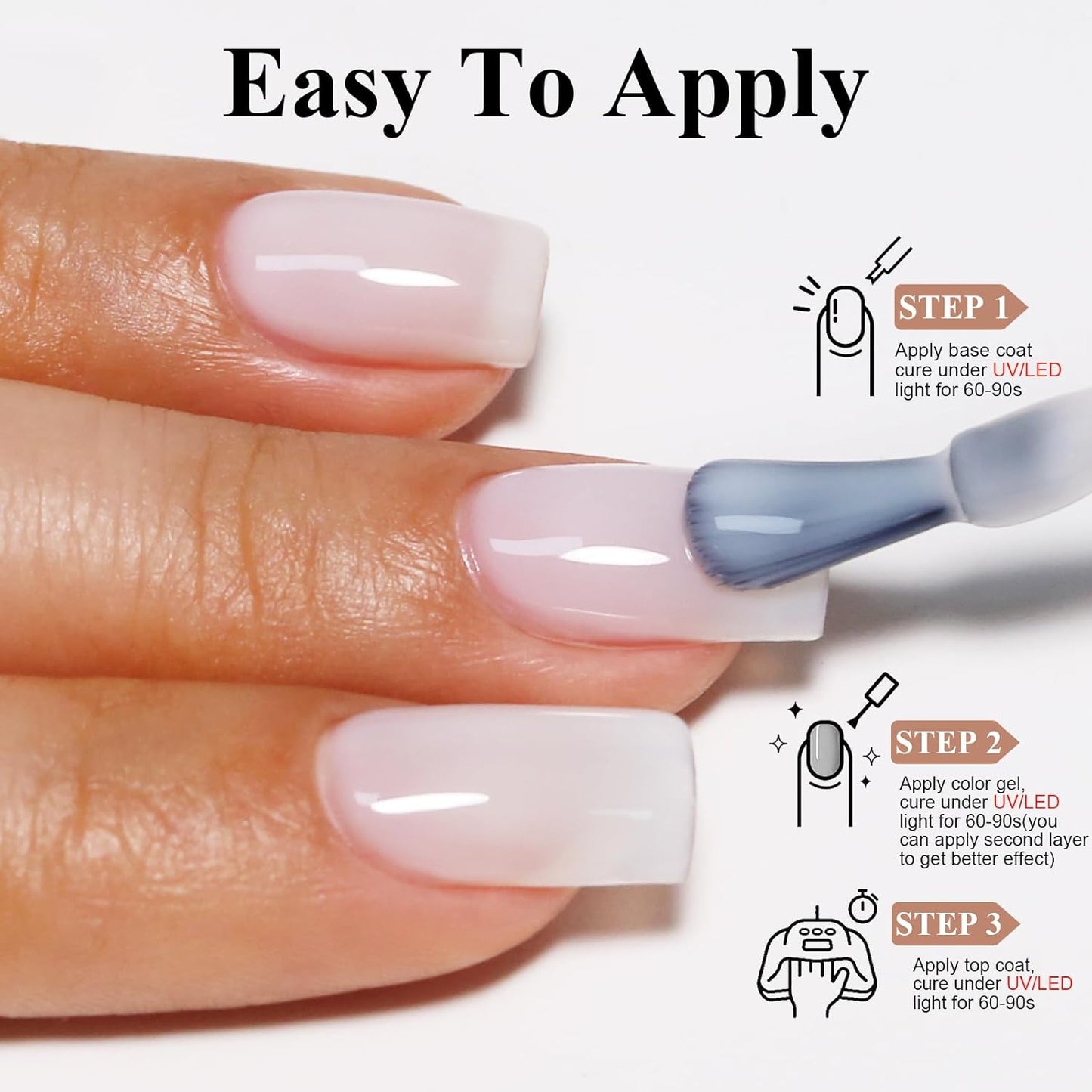 Imtiti Gel Nail Polish, 1 Pcs 0.5 Fl Oz Milky White Nude Gel Polish Soak Off LED U V Nail Gel Polish Neutral Gel Nail Polish DIY Nail Art Starter Manicure Salon Gel Nail Kit for Women Girls