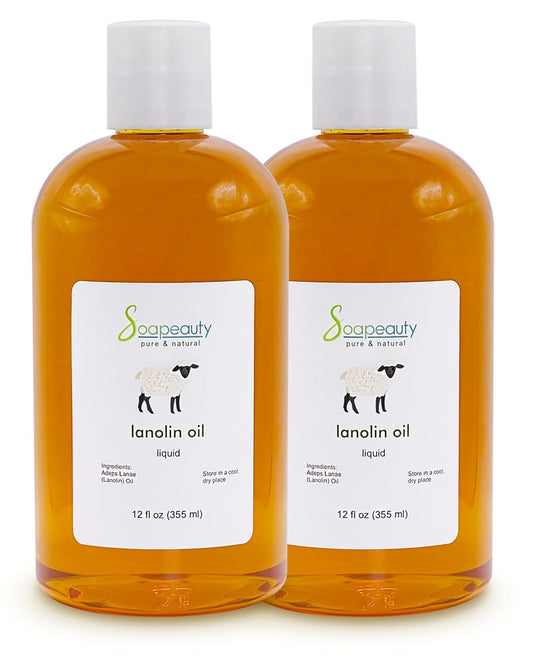 LANOLIN OIL Cold Pressed Unrefined | 100% Natural Available in Bulk | Carrier for Essential Oils, Face, Skin, Hair Moisturizer, Soap Making | (24 OZ)