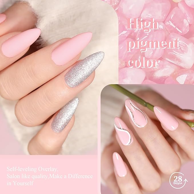Gel Nail Polish, 1PCS 15ML Light Pink Color Gel Nail Polish Soak Off Baby Pink Spring Gel Polish Nail Art Starter Manicure Salon DIY at Home, Easter Gel Nail Gift for Women Girlfriend