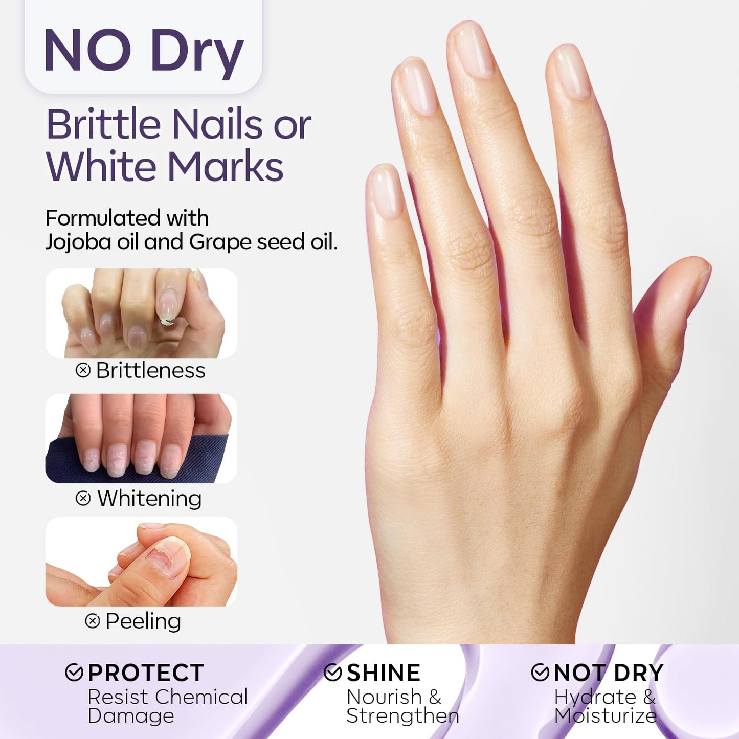 Modelones Acetone Nail Polish Remover, Gel Polish Remover with Jojoba Oil Gentle Professional Soak Off Removal for Press On Nails Glue Acrylic Dip Powder Nail Care Gift for Women 8 Fl Oz, Lavender