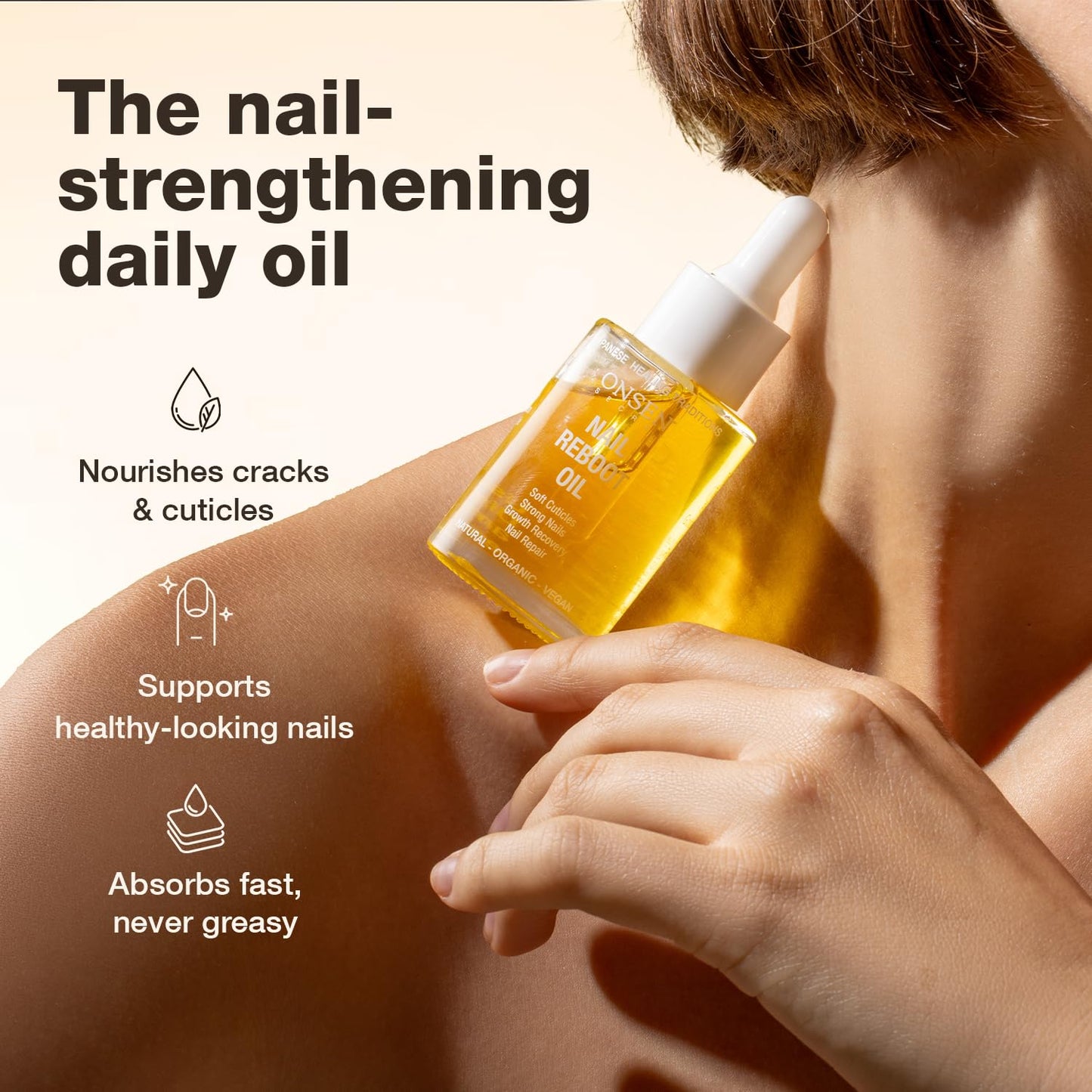 Onsen Secret Nail & Cuticle Repair Oil (2x30ml) - Dry Oil Formula - Japanese Tsubaki, Tea Tree & Jojoba - Strengthens Nails, Repairs Cuticles, Hydrates Skin & Hair - Natural & Vegan