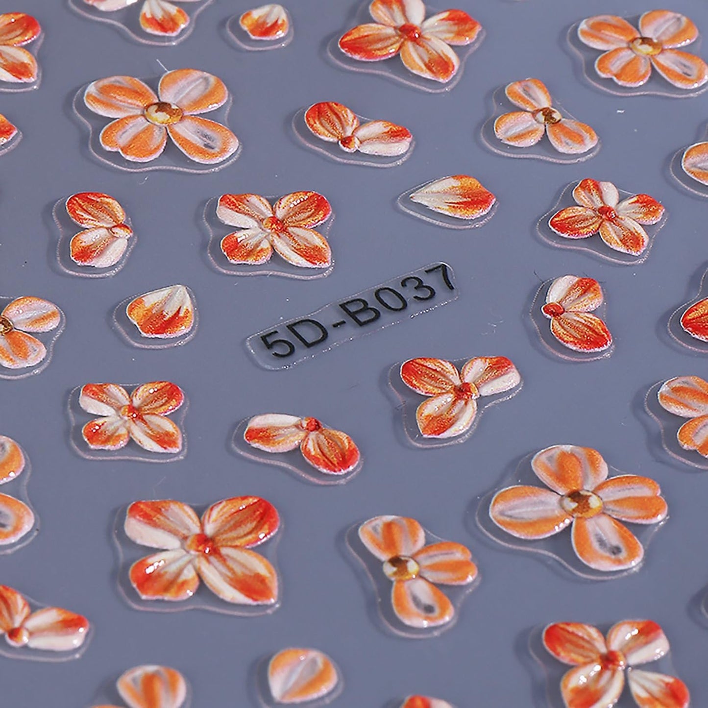1 Sheets 5D Embossed Flower Nail Decals for Nail Art Self-Adhesive Cute Floral Nail Art Stickers Hawaii Flowers Nail Stickers Fall Nail Design Sticker for Women DIY Nail Decoration