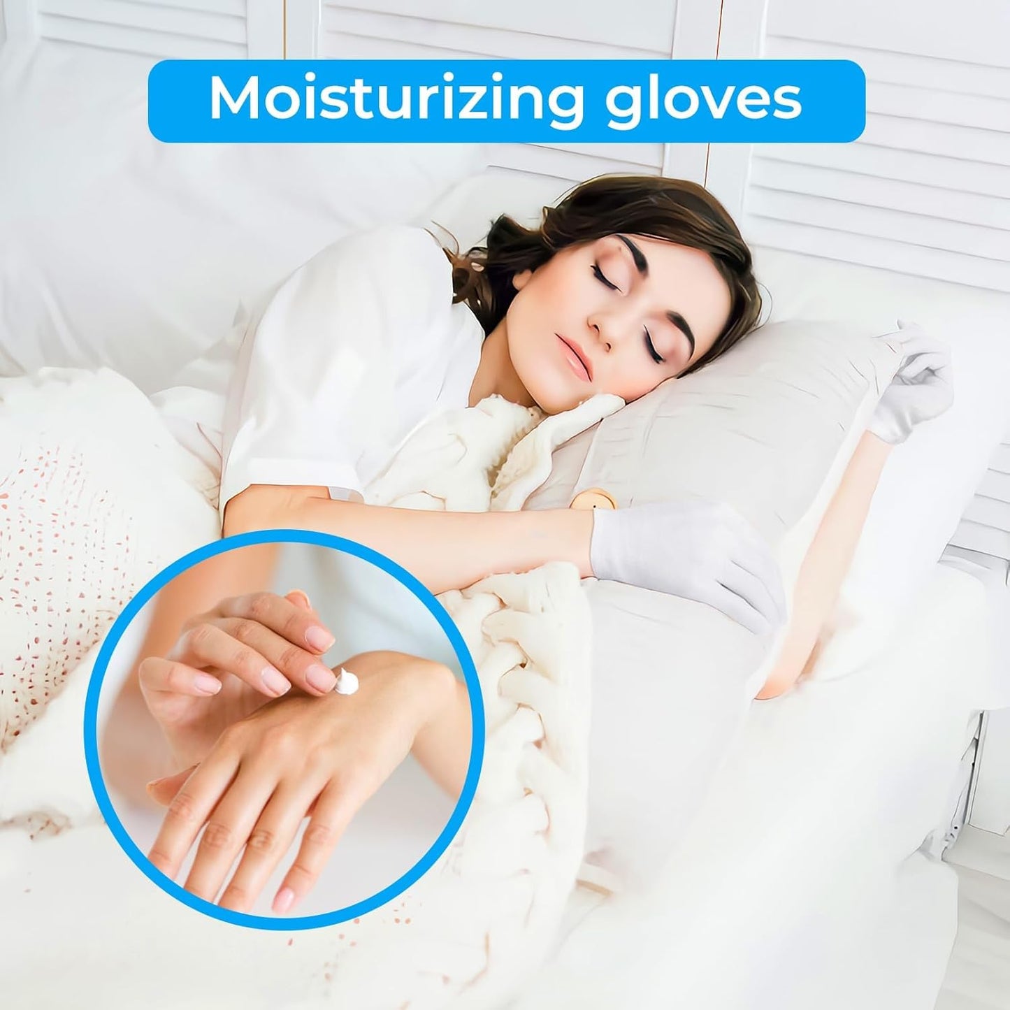 100% Cotton Gloves, 3 Pairs White Cotton Gloves for Women Dry Hands Eczema Serving - Archival Coin Jewelry Inspection Gloves(3 Pairs)