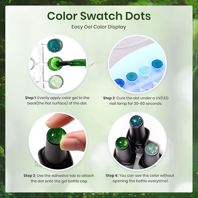 beetles Gel Polish Christmas Green Gel Nail Polish Set 6 Winter Colors Cat Eye Jelly Glitter for Salon Manicure Nail Art DIY at Home UV LED Needed Gifts for Women Girls Enchanted Forest