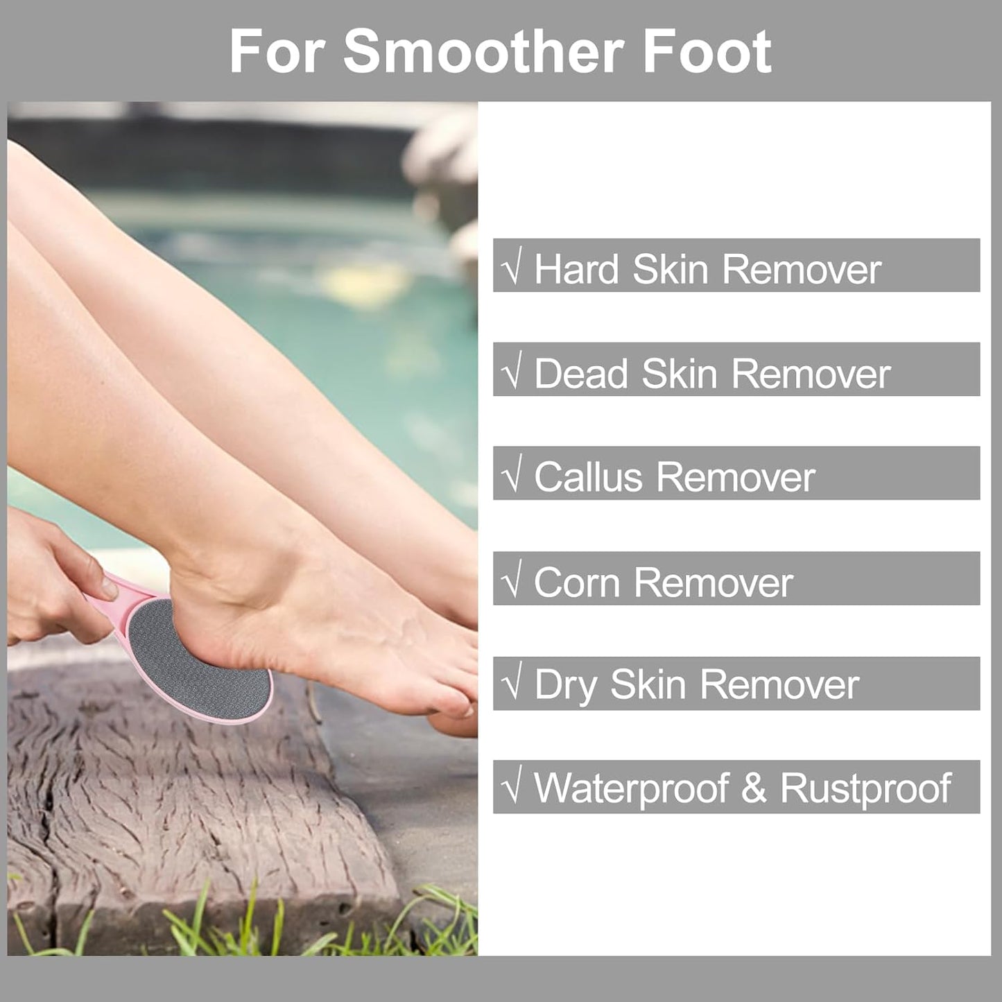 3 Pack Nano Glass Foot File Callus Remover for Feet, Double Sided Foot Scrubber, Dead Skin Remover, Hygienic Pedicure Tool, Hair Eraser for Softer and Smoother Feet and Hands,Pink Blue Purple