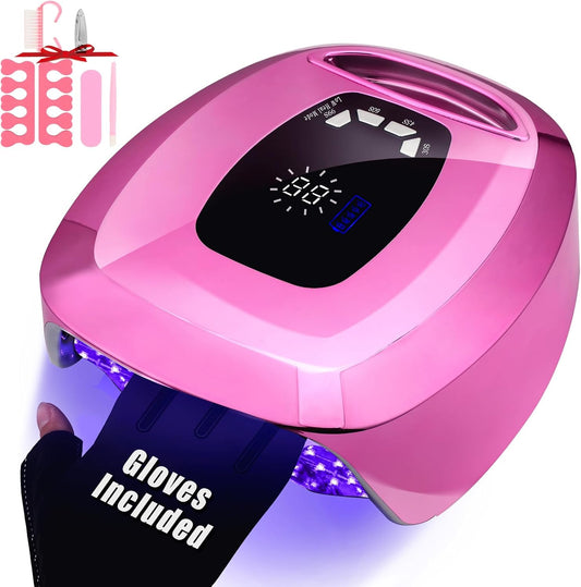 UV LED Nail Lamp Dryers Cordless 108W Rechargeable Portable UV Light for Gel Nails Polish Kit,Fast Curing Poly Builder Gel Lamp with Sensor Metal Base 4 Timer 35 LEDs,Professional Manicure Art Tools