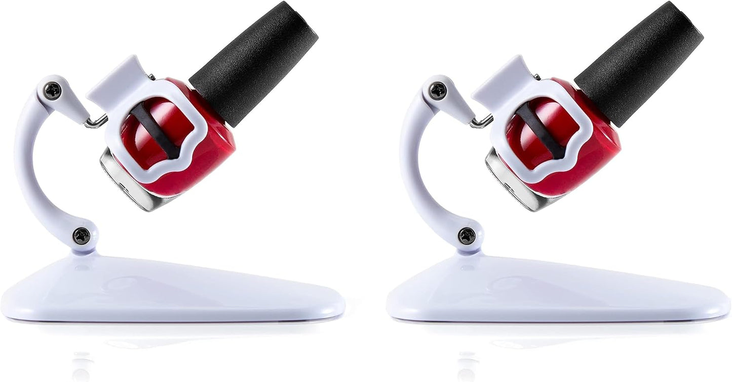 Grip & Tip Adjustable Nail Polish Holder – Nail Tools for Pedicure Kit, Manicure Painting Set and Nail Art Supplies, Nail Polish Organizer, Nail Polish Accessories 2 pk White