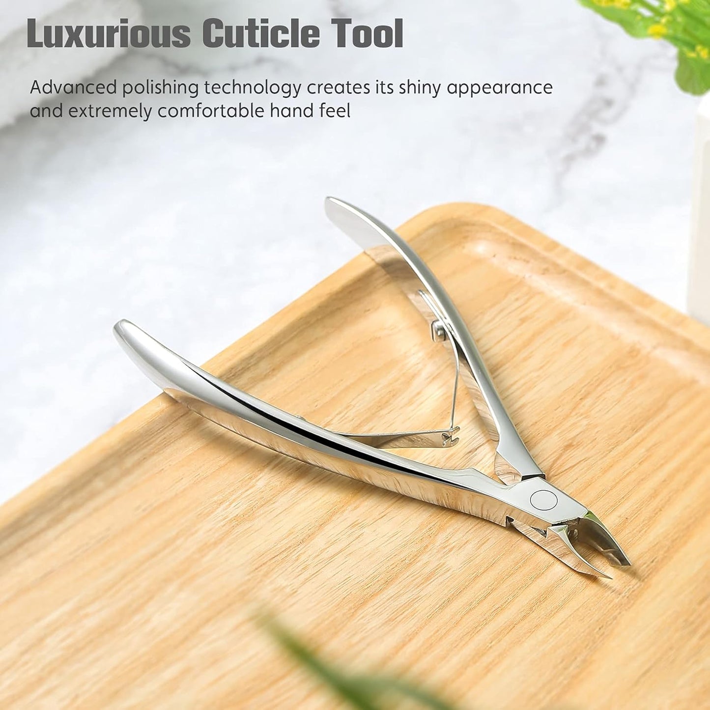 BEZOX Cuticle Trimmer 4mm Jaw, High-Density Stainless Steel Cuticles Clipper, Manicure Nipper Gift for Women, Nickel Plated, 1PCS