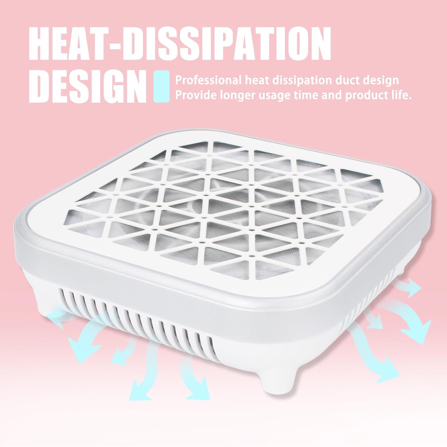 JAYWAYNE Nail Dust Collector for Nail Tech Powerful Nail Vacuum Cleaner with Stepless Speed Control and Disposable Filter Nail Fan Dust Collector Suitable for Acrylic Nails, Nail Salons and DIY