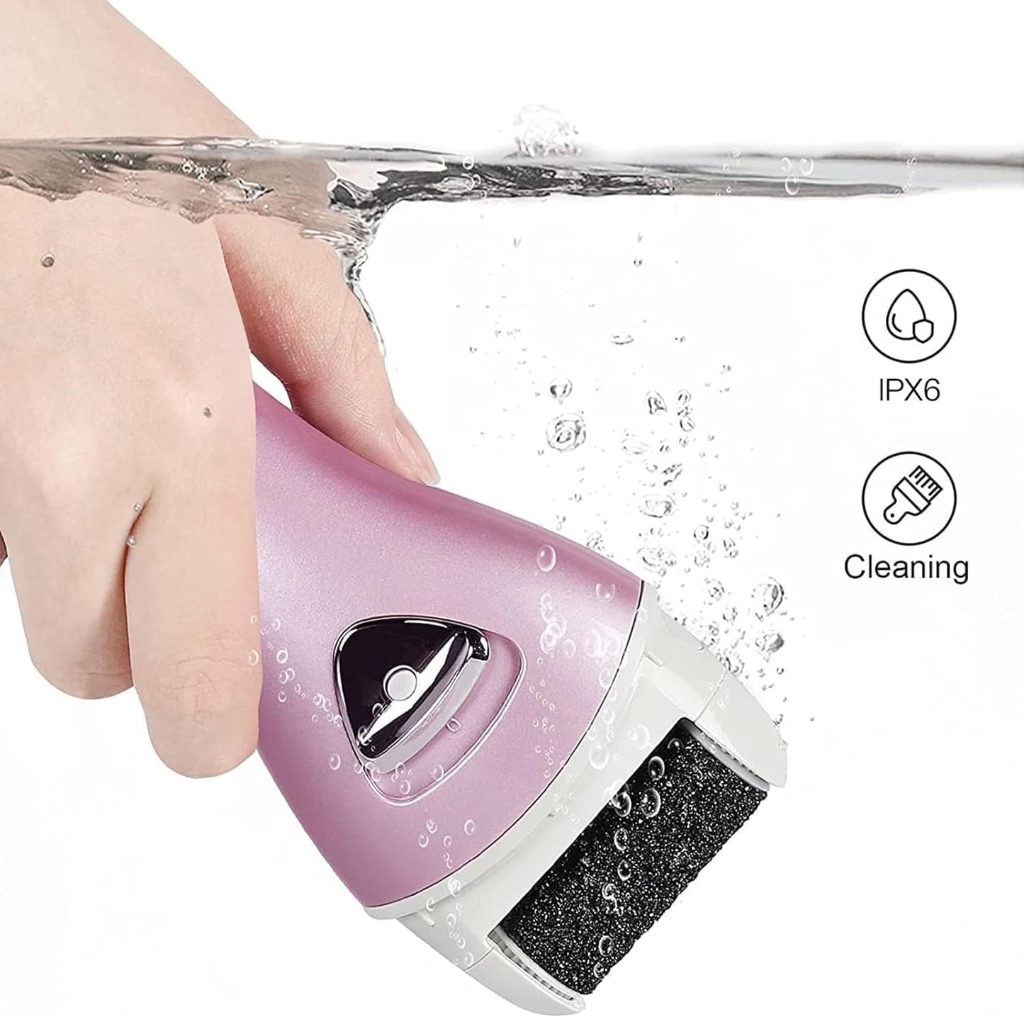 Electric Foot Callus Removers Rechargeable,Portable Electronic Foot File Pedicure Tools, Electric Callus Remover Kit,Professional Pedi Feet Care Perfect for Dead,Hard Cracked Dry Skin（Pink）