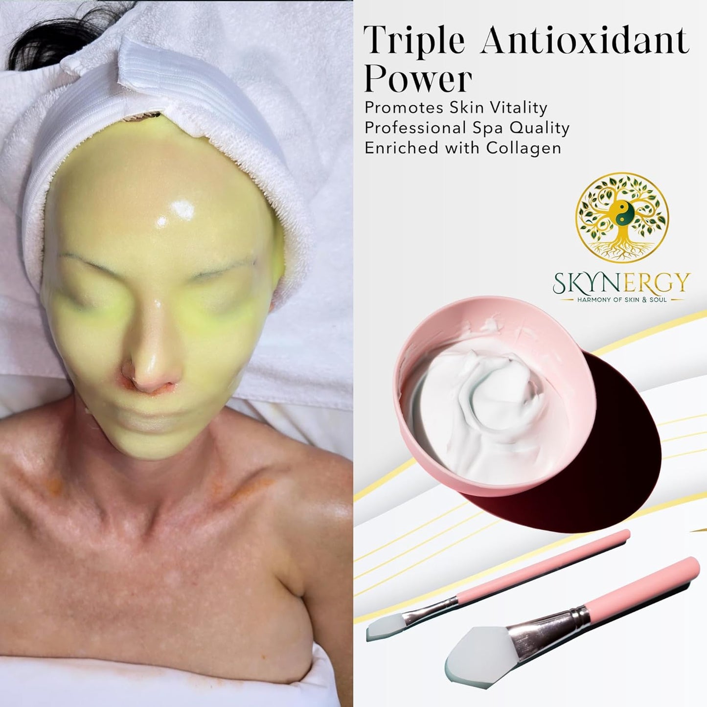 Collagen Boost Jelly Mask - Professional Grade HydroGlo Peel Off Face Mask for Skin Hydration, Radiance, Reduced Fine Lines & Pigmentation Vajafacial Jelly Mask | 12 Applications (30 fl oz)