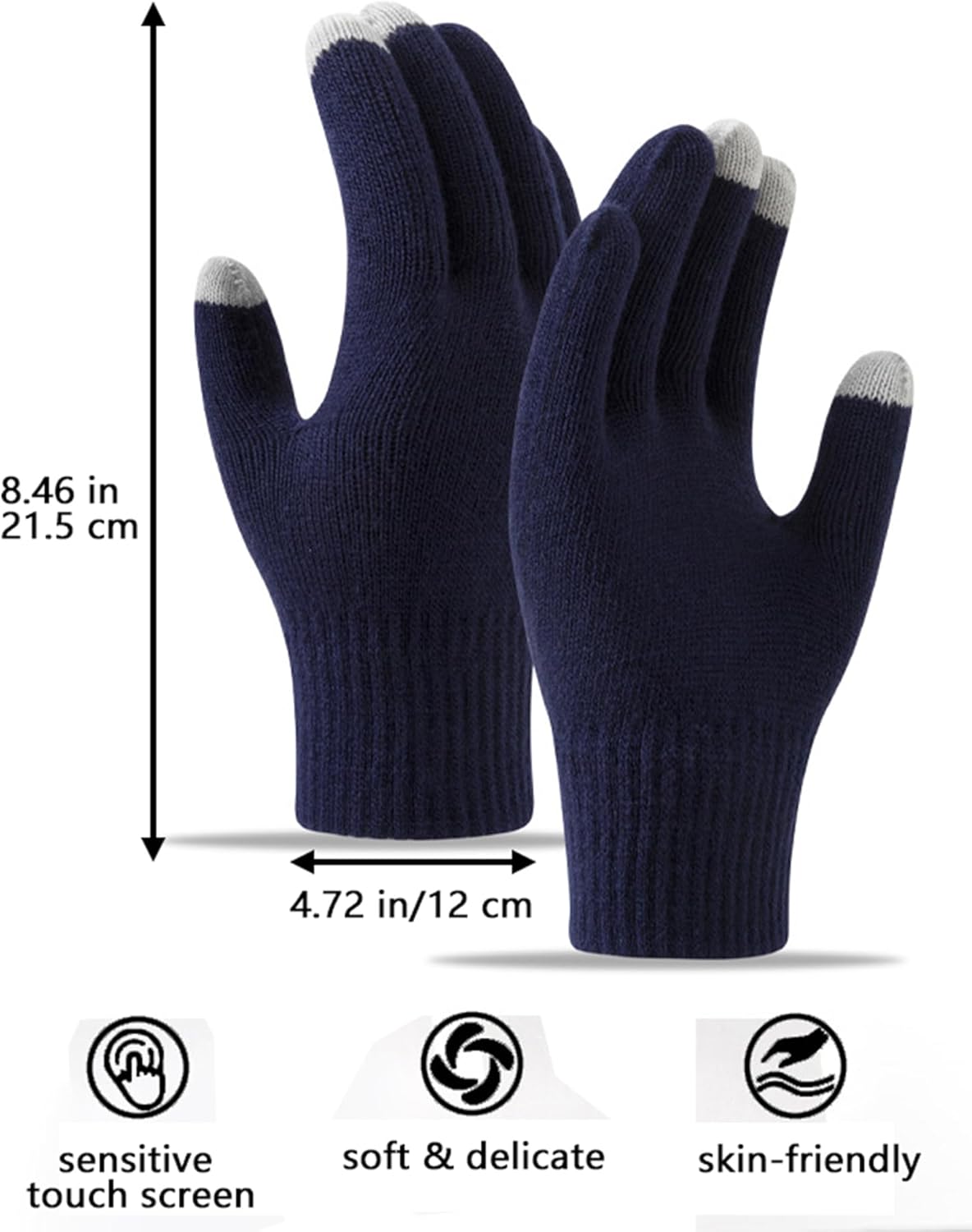 1 Pairs Cotton Moisturizing Gloves, Touchscreen Fingers for Eczema Dry Hands Hand Care Overnight Moisturizing (Medium Size, Black)