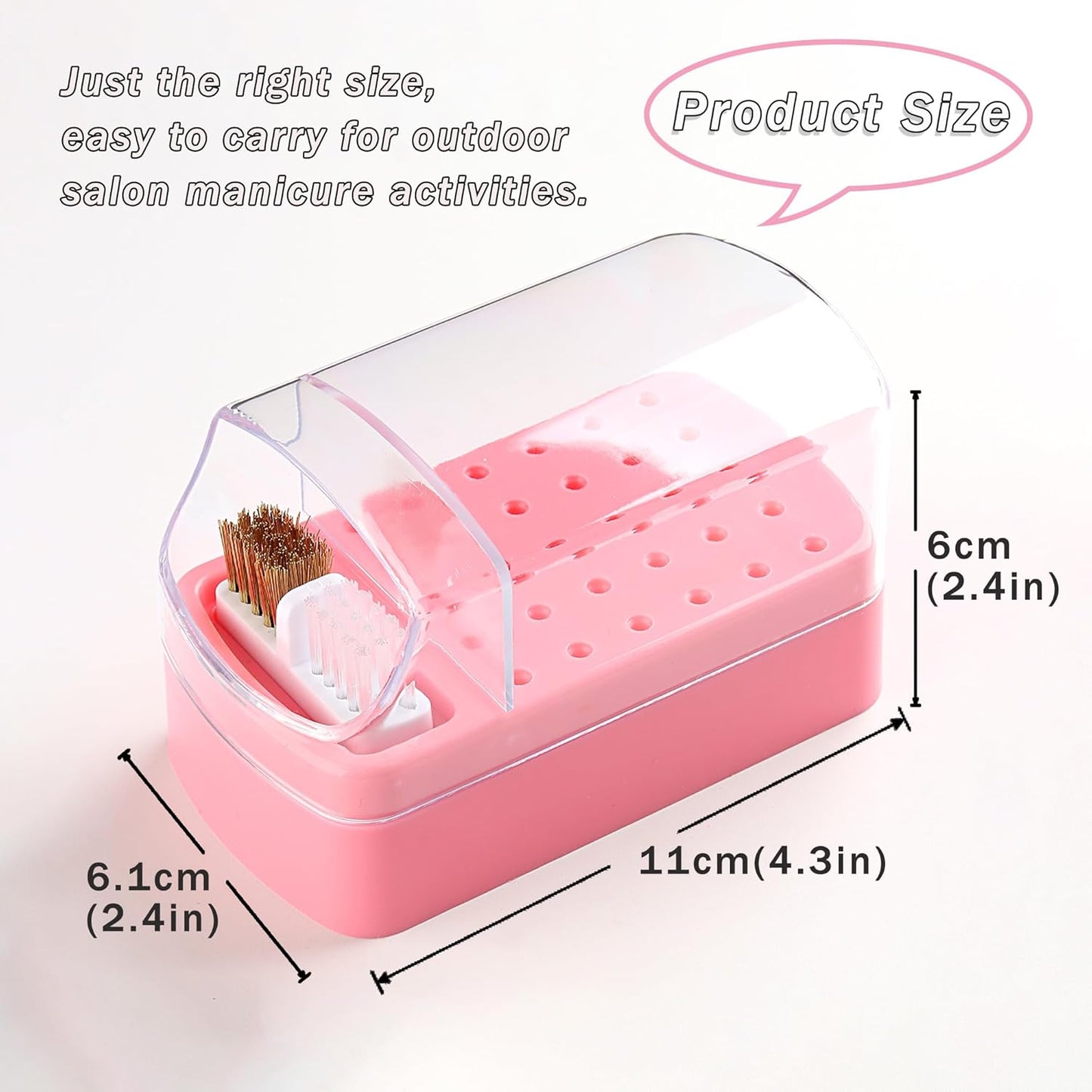Nail Bit Holder & Nail Drill Bit Cleaner 2 in 1, 30 Holes Nail Drill Holder Organizer Nail Bit Brush Cleaner Drill Bit Holder for Nails Dustproof Stand Displayer Storage Box Tools