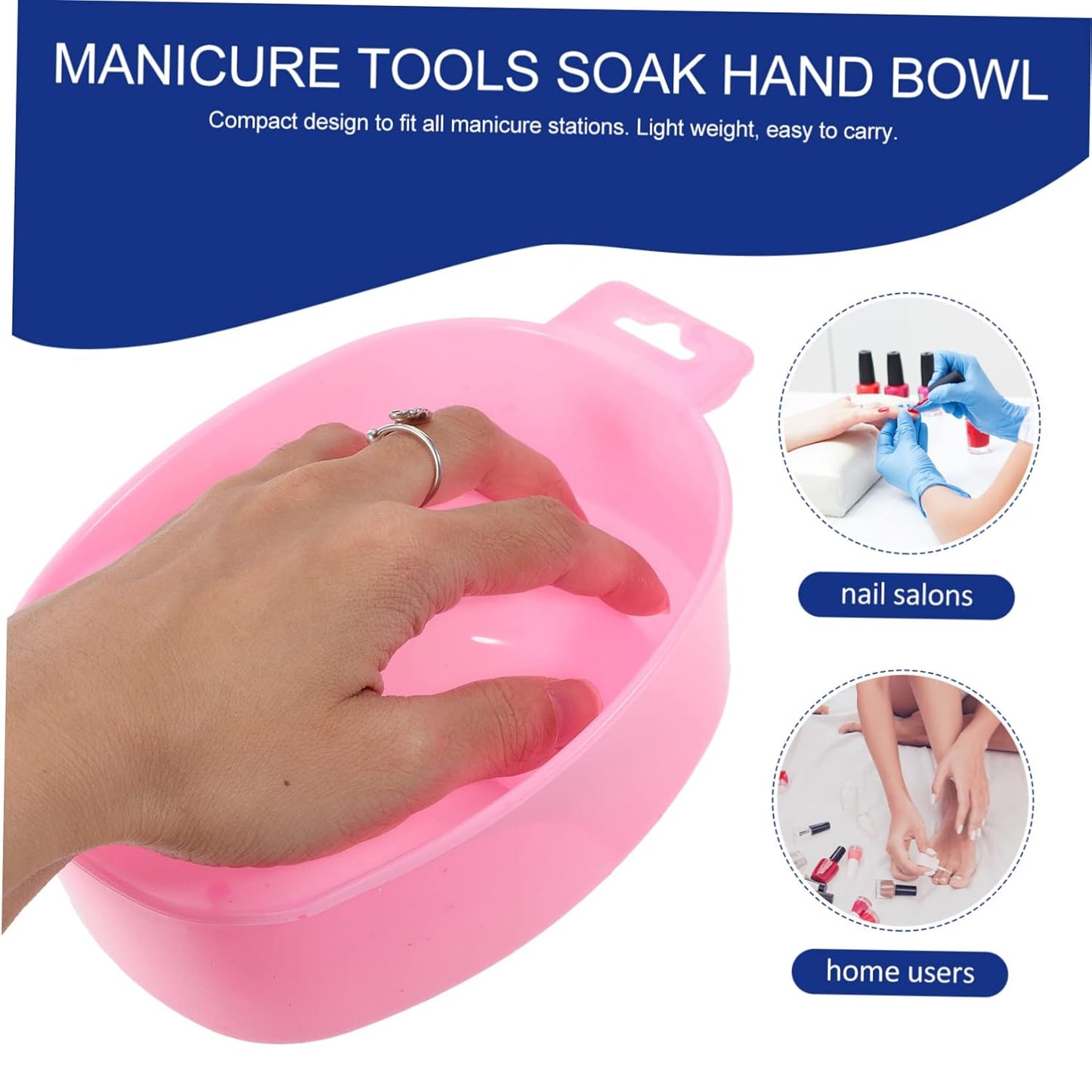 Soaking Bowl Nail Art Bowl Hand Nail Soaker Manicure Tool Set for Both Hands