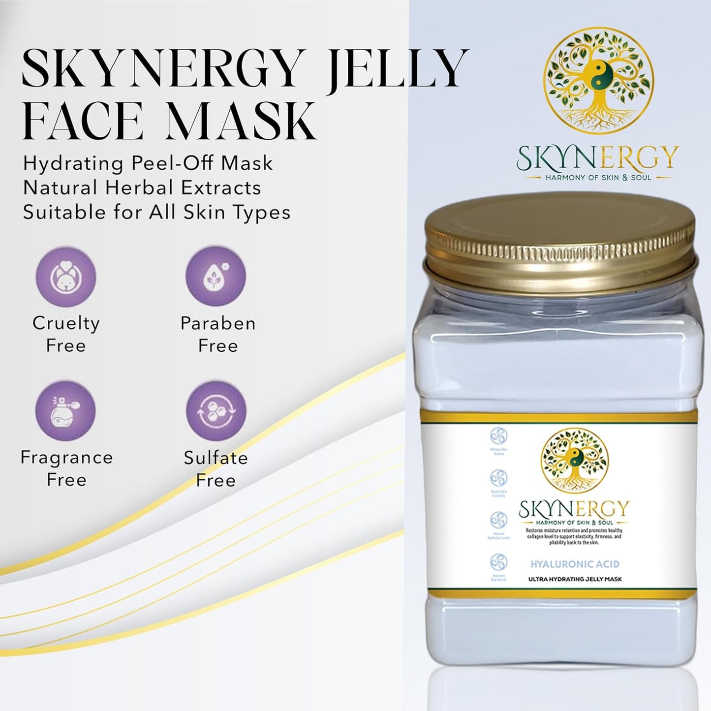 Hyaluronic Acid Jelly Mask - Professional Grade HydroGlo facials professional Peel Off Face Mask for Skin Hydration, Radiance, Reduced Fine Lines, and Pigmentation | 30 fl oz