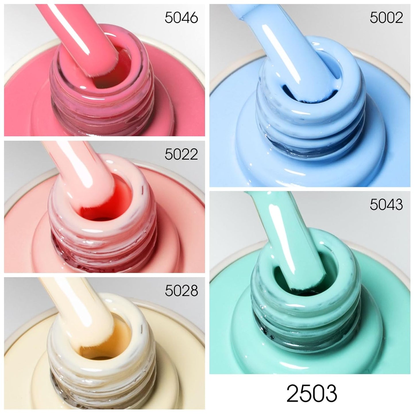 VENALISA Gel Nail Polish Set, 5 Colors 10ML Gel Polish Kit Pastel Yellow Blue Green Pink Color Soak Off Salon Manicure DIY at Home Nail Art For Girls Women