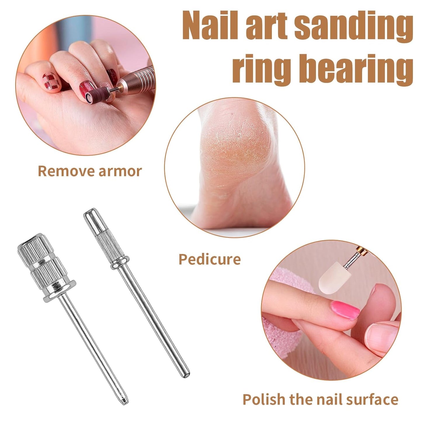 12 Pack Mandrel Nail Drill Bits, 3/32 Inch Shank Electric File Mandrel Bit Heads for Acrylic Nails, Manicure and Pedicure Drill Tools for Home Salon and Spa Nail Machines (3.1mm & 6mm)