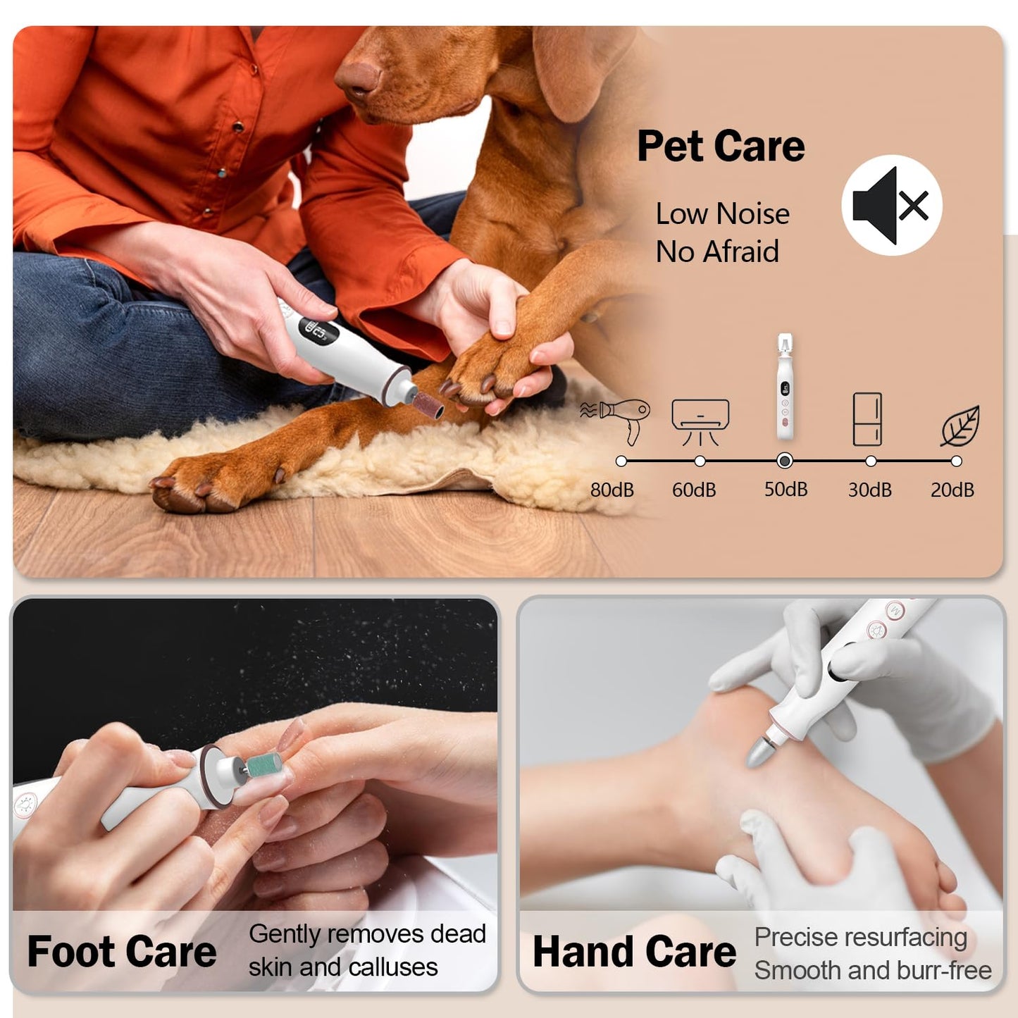 Electric Nail File, 10 Speeds Cordless Nail Drill with LED Light, Portable Manicure Pedicure Kit for Acrylic Gel Nails Thick Toenails Nail Grind, Hand Natural Nails Care - 10 Bits & 120 Sanding Bands