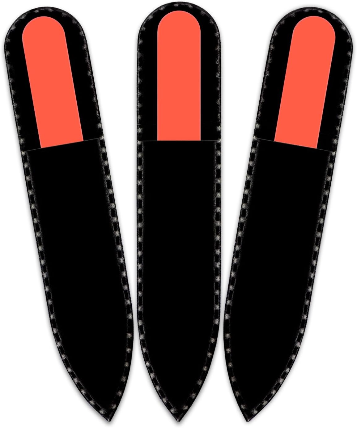 Color Crystal Nail File in Black Pouch - Small/Purse Size - Czech Tempered Glass - Handmade in Czech Republic