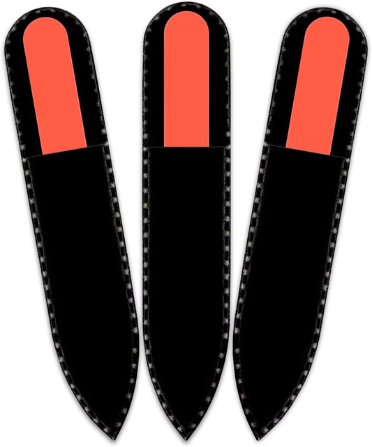 Color Crystal Nail File in Black Pouch - Small/Purse Size - Czech Tempered Glass - Handmade in Czech Republic