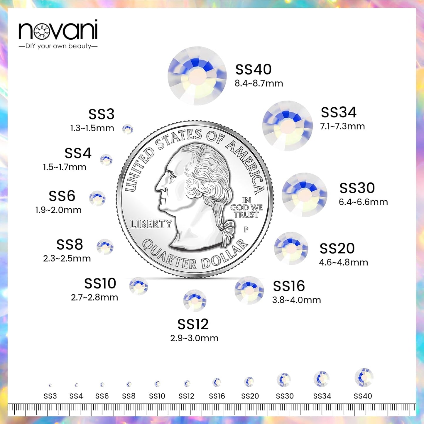Moon Night Rhinestones Glass Rhinestone for Crafts Flatback Nail Gems and Rhinestones for Nails Art Makeup Bags Shoes Decoration DIY(SS12,1440pcs,Moon Night)