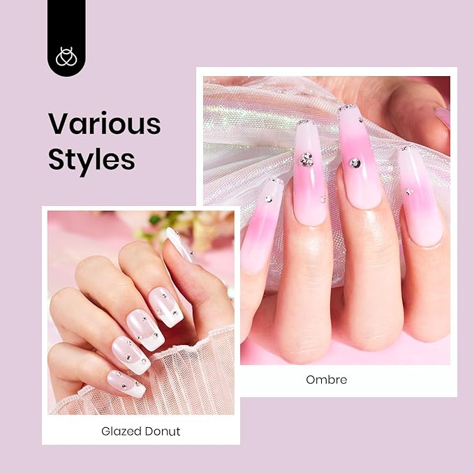 Beetles Nude Gel Nail Polish - 15ml Nude Purple Jelly Gel Polish Neutral Nail Polish Nail Concealer Sheer Translucent Effect Soak Off UV French Nail Art Manicure Salon DIY Gifts for Women