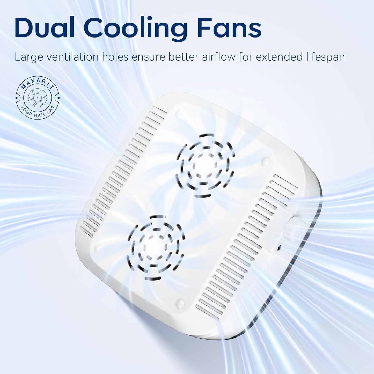 Makartt Nail Dust Collector: 60W Professional Nail Fan Dust Collector with Reusable Filter, 2 Powerful Suction, Adjustable Speed Nails Extractor Vacuum for Manicure Salon Home (Sylvie)