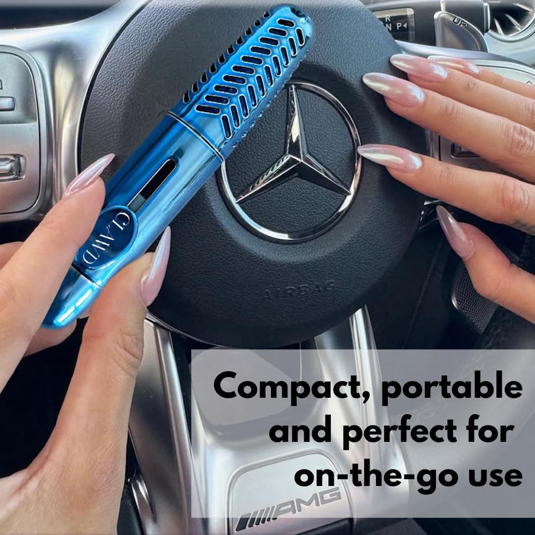 CLAWD Nail Brush for Cleaning Fingernails | Soft Bristle Portable Travel Nail Cleaner Brush for Women | Blue