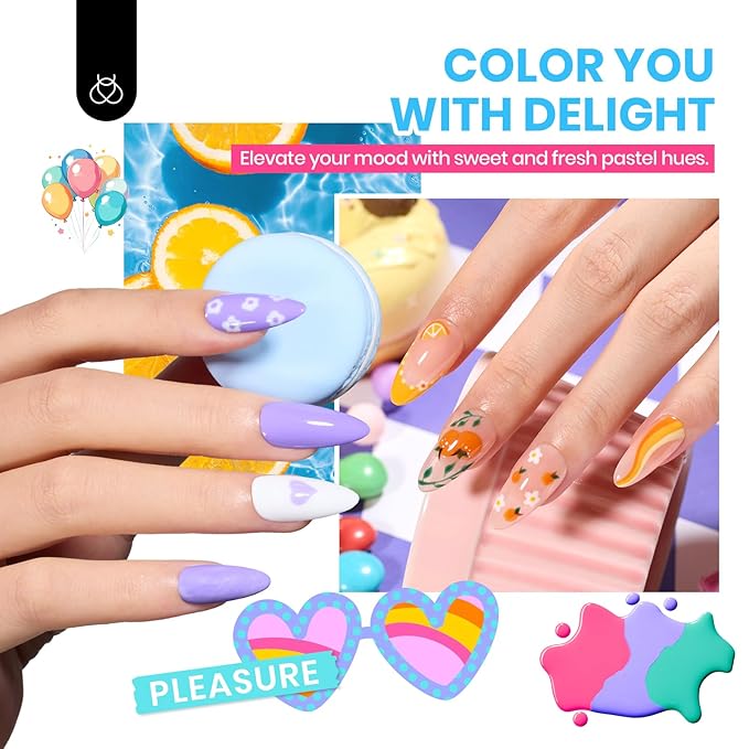 Beetles Fall Gel Nail Polish Set - Emotional Spectrum 69PCS 60 Colors Gel Polish Kit Base Coat Glossy & Matte Top Coat UV Led Soak off Collection Brown Red Black Nude White Gifts for Women
