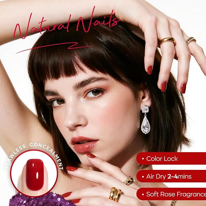 AZUREBEAUTY Dark Red Nail Polish, Burgundy Natural Quick Dry Christmas Nail Strengthening Glossy Finish for DIY Manicure & Nail Art, Salon Quality
