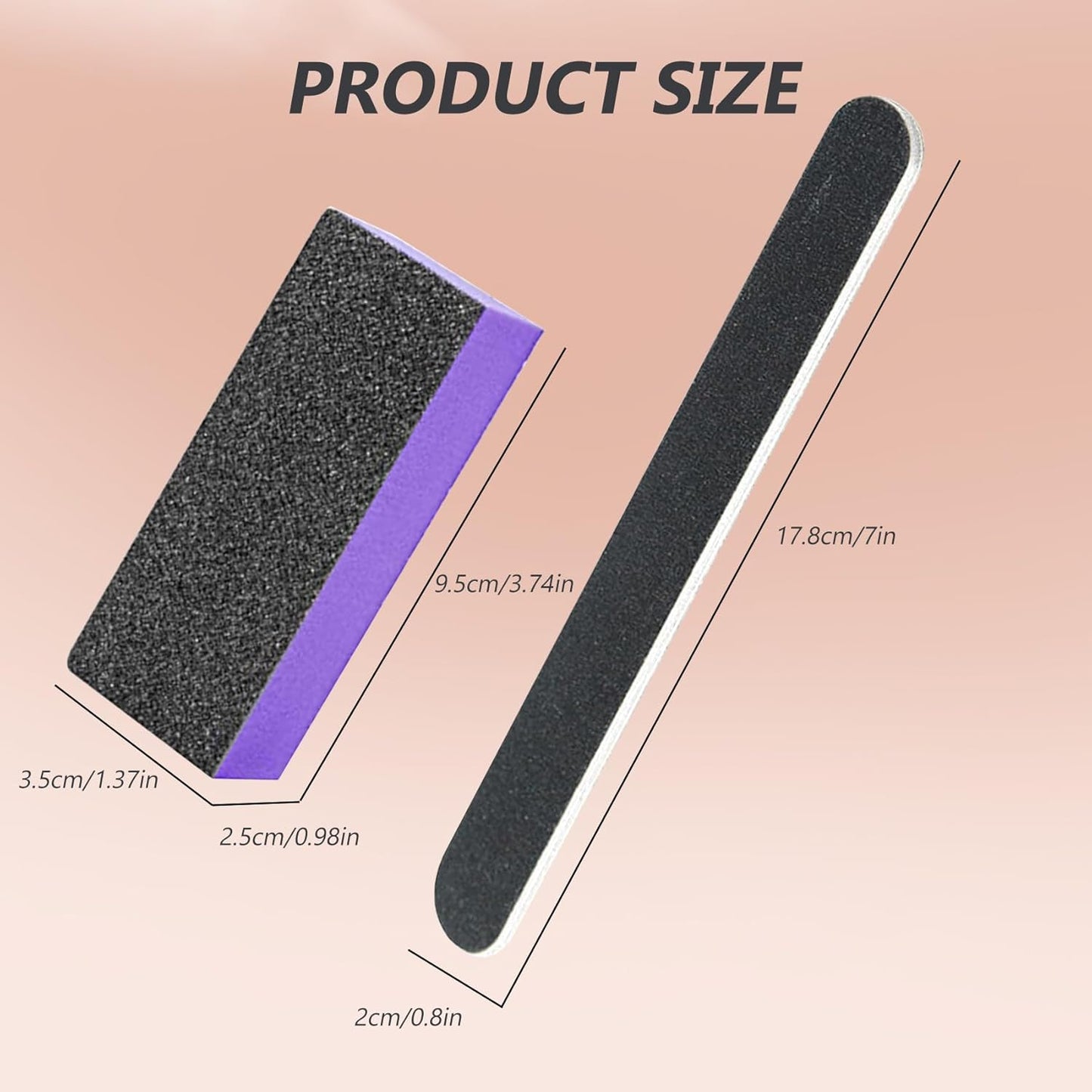 SKYPIA 4 Pack Black Nail File 100/180 Grit and Purple 3 Sided Buffer Block Set