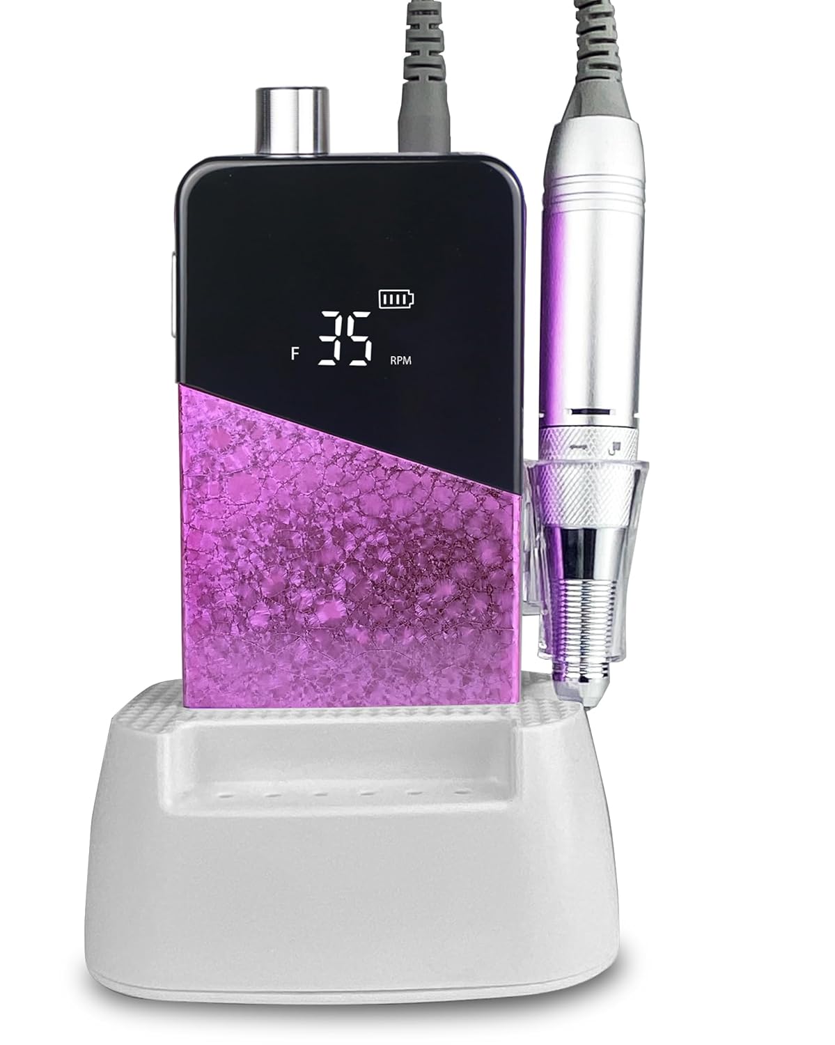 Electric Nail Drill Machine,Lumcrissy Colorful Rechargeable 35000 RPM Nail Drill Portable E-File with Detachable Battery,Portable Electric Acrylic Nail Tools ,Polishing,Nail Removing (Pink)