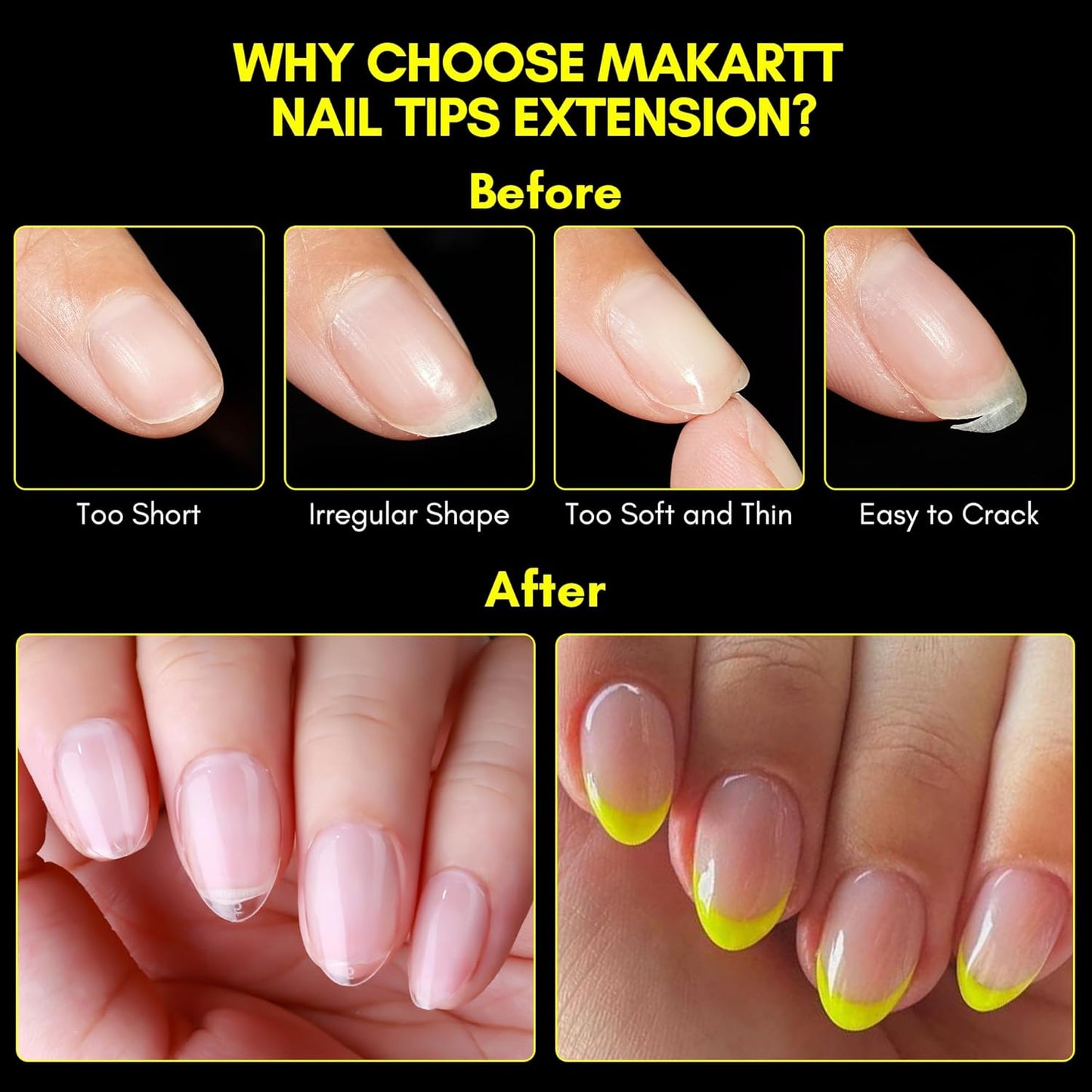 Makartt Almond Nail Tips: Extra Short Full Cover Pre-shape Fake Nails Half Matte Soft Clear Gel Nail Tips Acrylic False Nails, 12 Sizes French Press on Nail Extension Salon Home DIY 120pcs