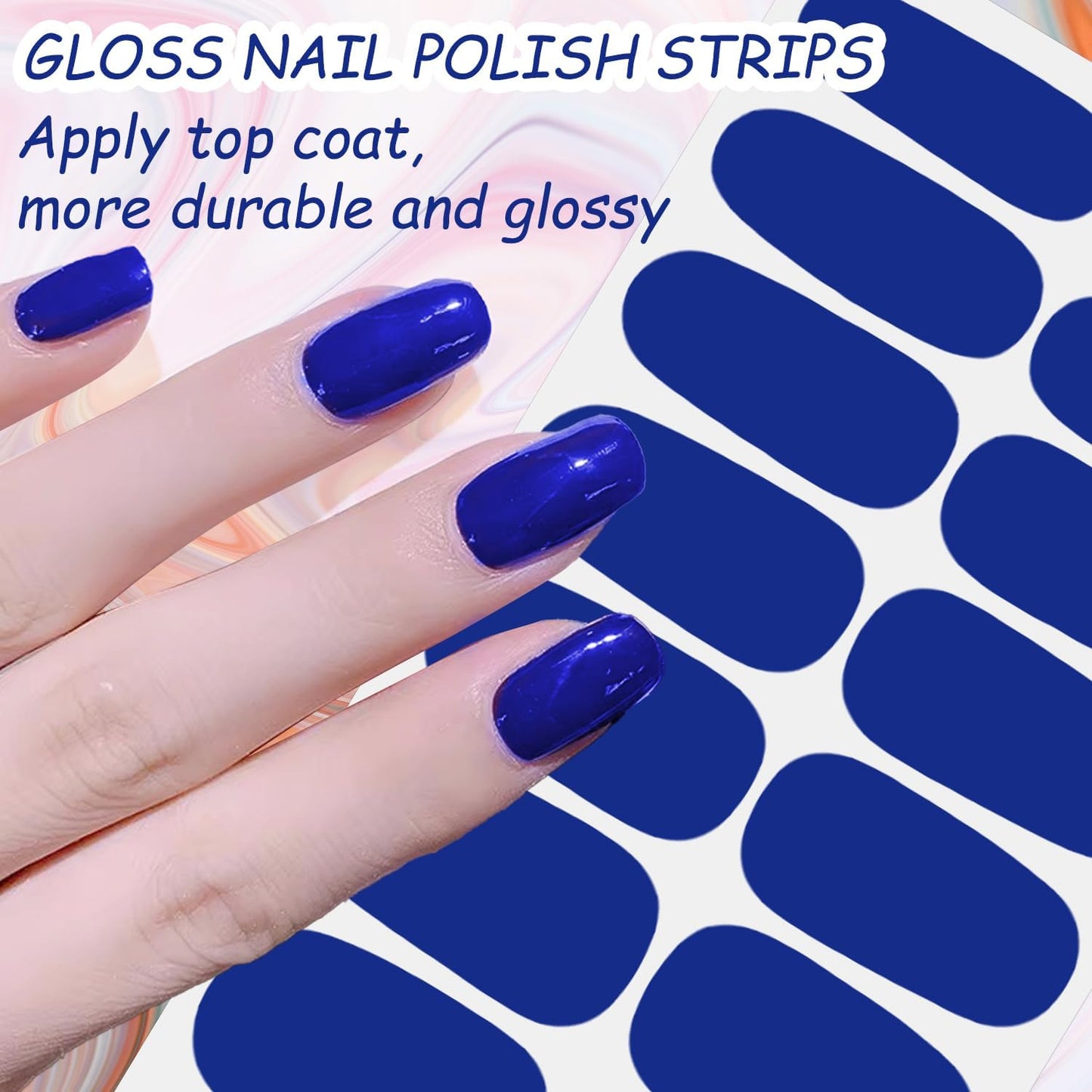DANNEASY Nail Polish Strips (20 Sheets - Dark Solid&Glitter) Gel Nail Stickers Full Nail Wraps Gel Nail Strips Self-Adhesive Manicure Sticker Nails for Women with Nail File, Cuticle Stick